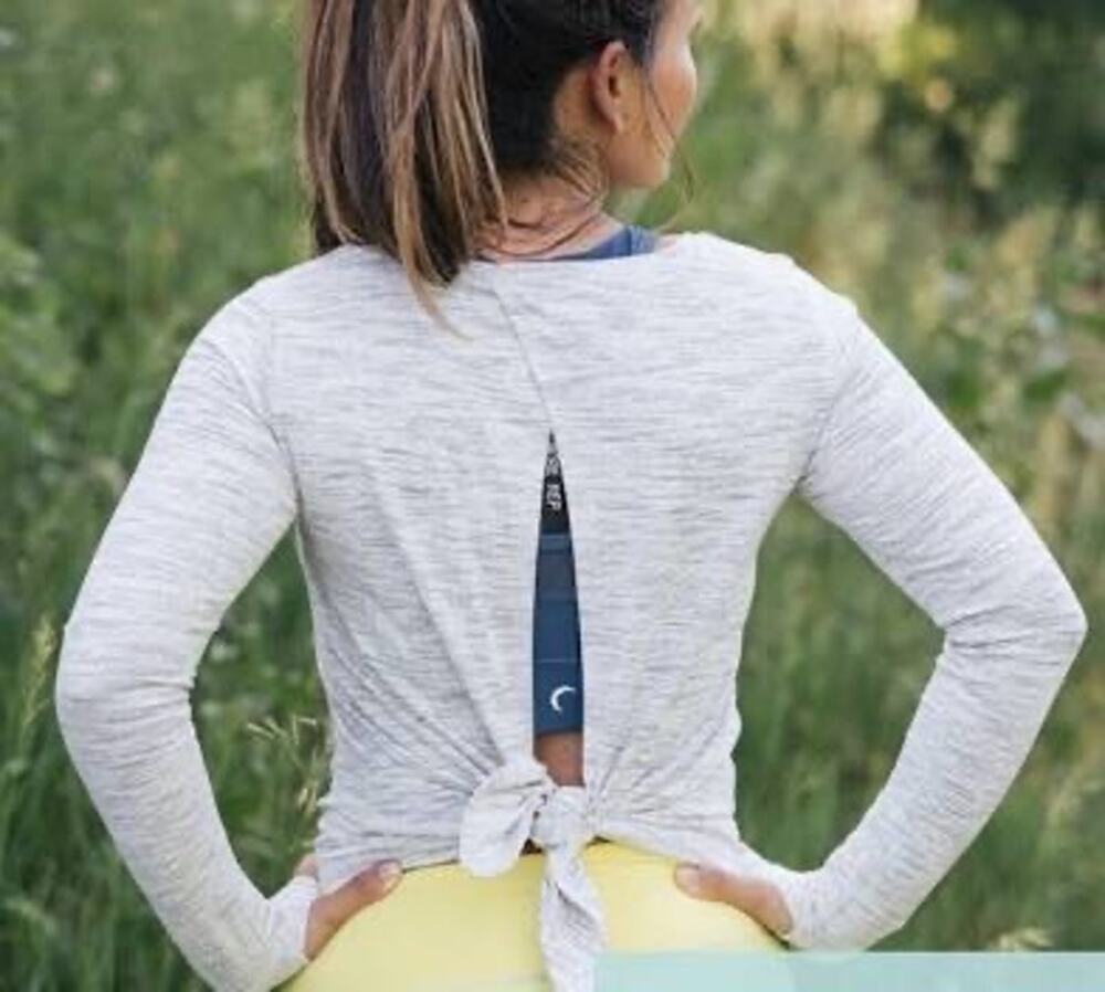 Zyia Ash Split Back Long Sleeve Shirt XS Workout Gym Yoga Running Fitness Top